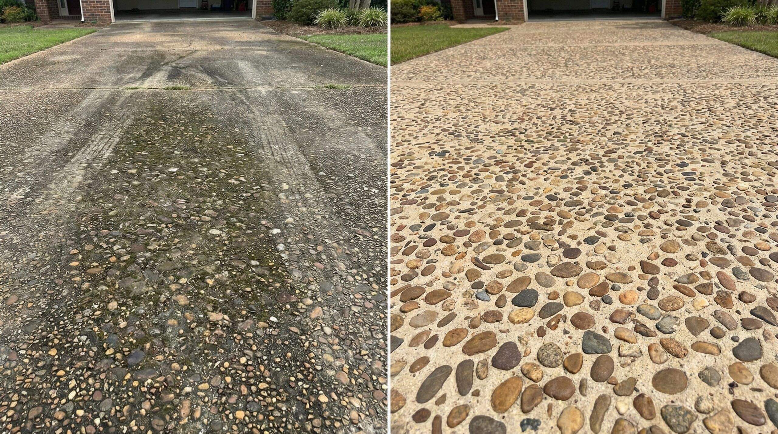 Driveway cleaning results